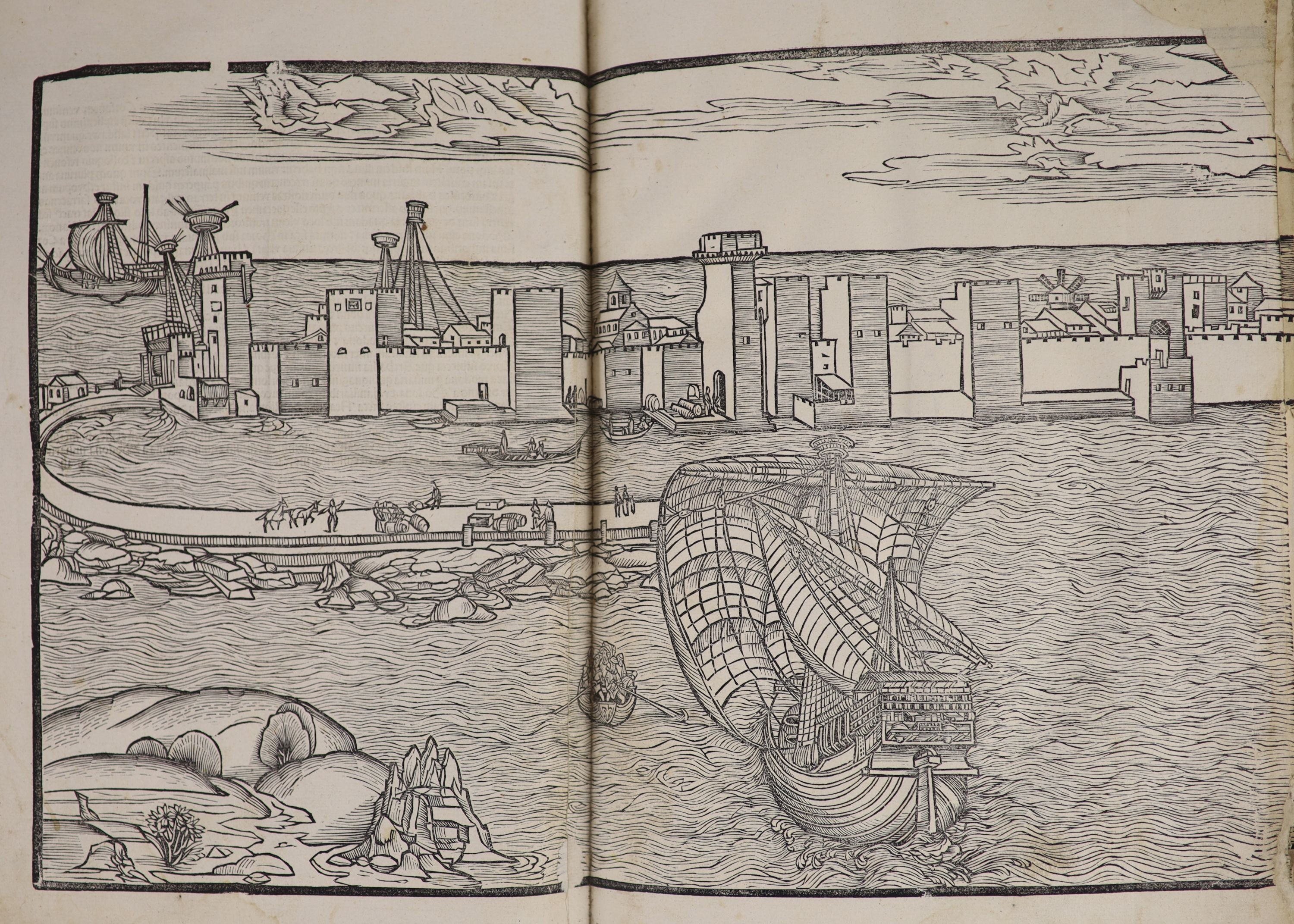 Breydenbach, Bernard von - Peregrinationes in Terram Sanctam. Speyer: Peter Drach 24th November 1502, Chancery folio, 55 lines (variable), initial spaces, 10 leaves of woodcut views of cities, 13 woodcuts of Near Eastern